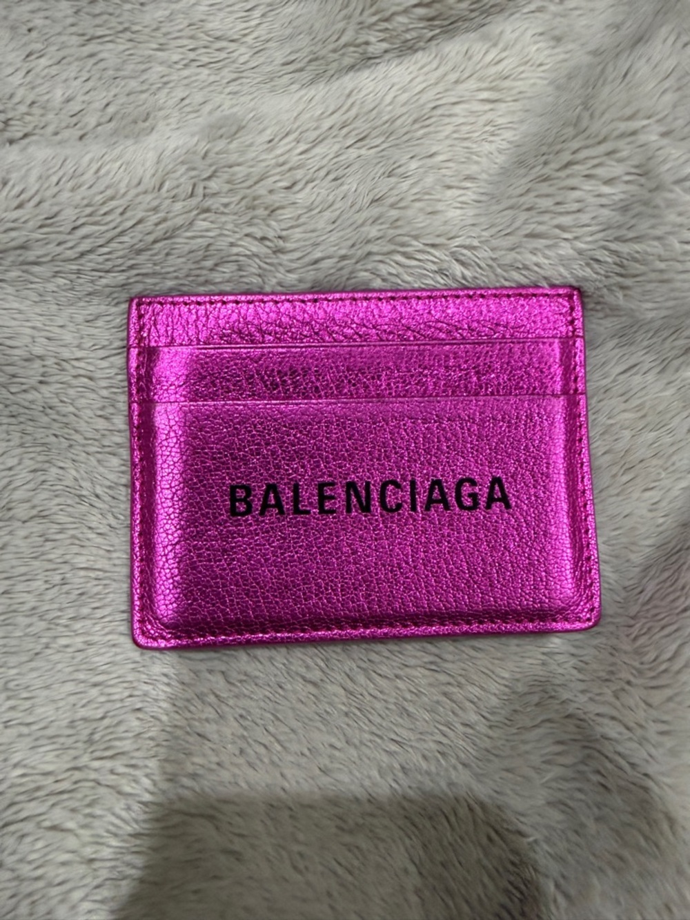 Balenciaga Metallic Fuchsia Card Sleeve